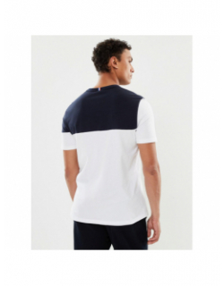 T-shirt logo brodé tricolore blanc/bleu homme - Le Coq Sportif