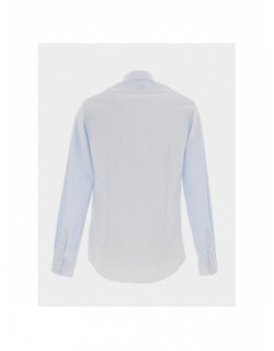 Chemise polpin stretch slim logo brodé bleu homme - Calvin Klein
