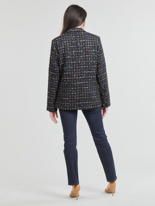 Veste blazer steffi en tweed noir femme - Only