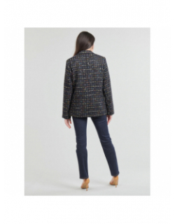 Veste blazer steffi en tweed noir femme - Only