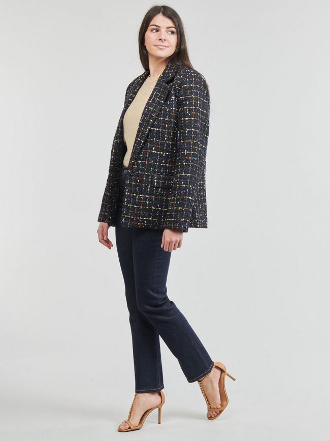 Veste blazer steffi en tweed noir femme - Only