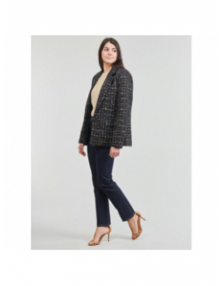 Veste blazer steffi en tweed noir femme - Only