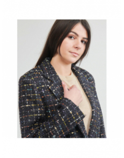 Veste blazer steffi en tweed noir femme - Only