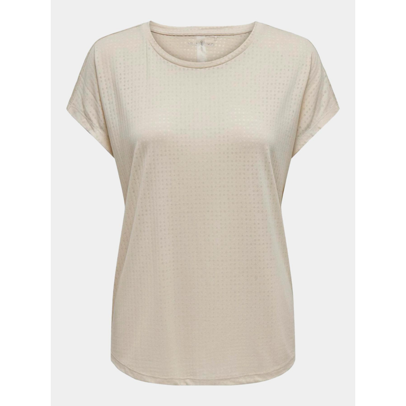 T-shirt jace loose fit beige femme - Only