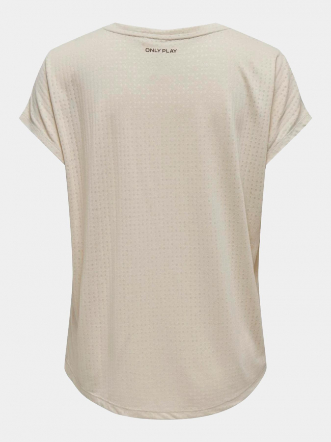 T-shirt jace loose fit beige femme - Only