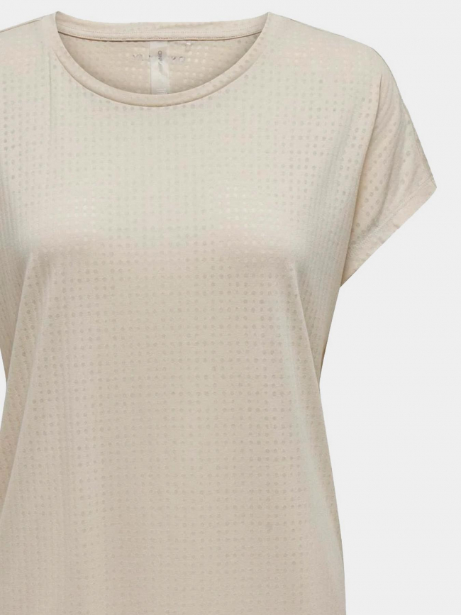 T-shirt jace loose fit beige femme - Only