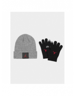 Coffret bonnet gants metal jumpmang gris noir enfant - Jordan