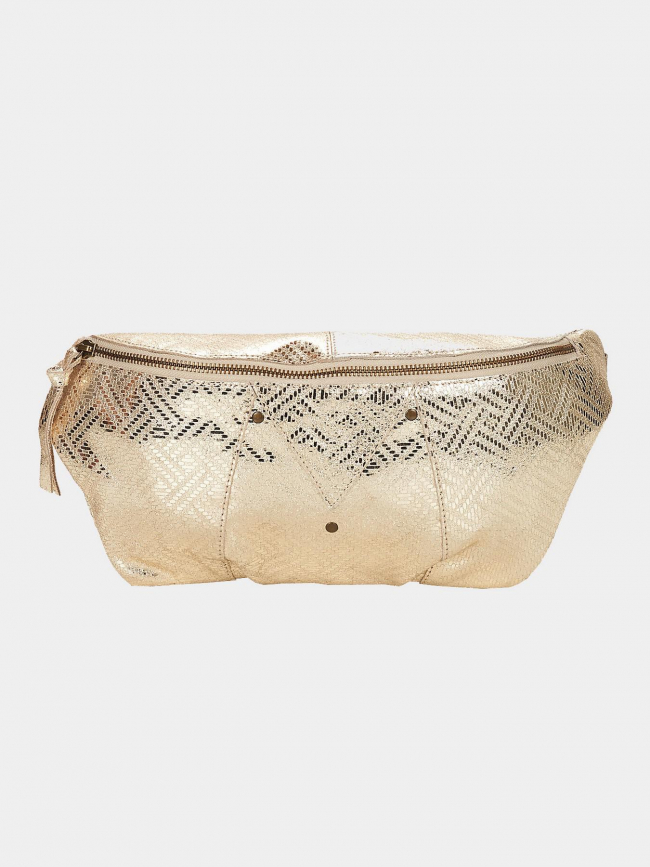 Sac banane en cuir milla doré femme - Pieces