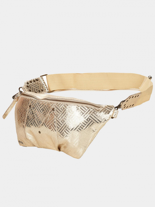 Sac banane en cuir milla doré femme - Pieces