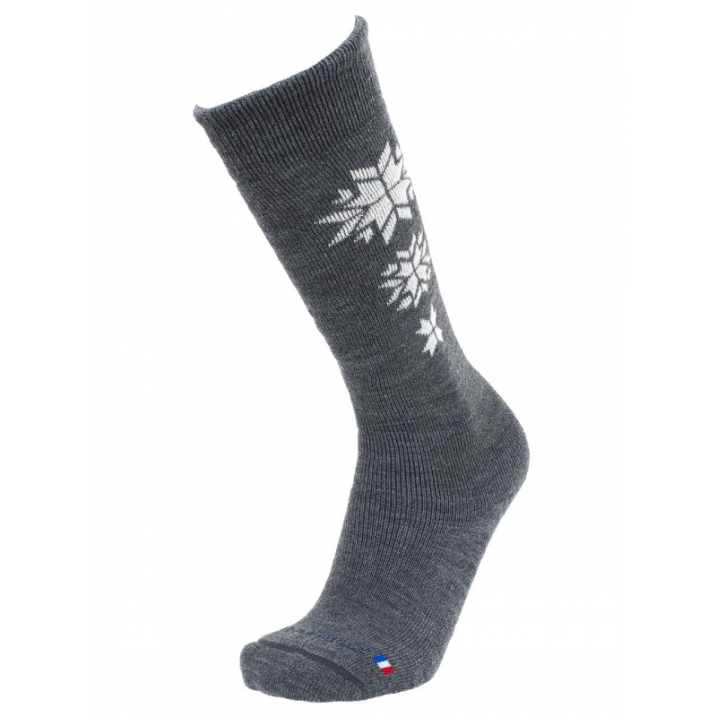 Chaussettes de ski mi bas étoile gris - Perrin