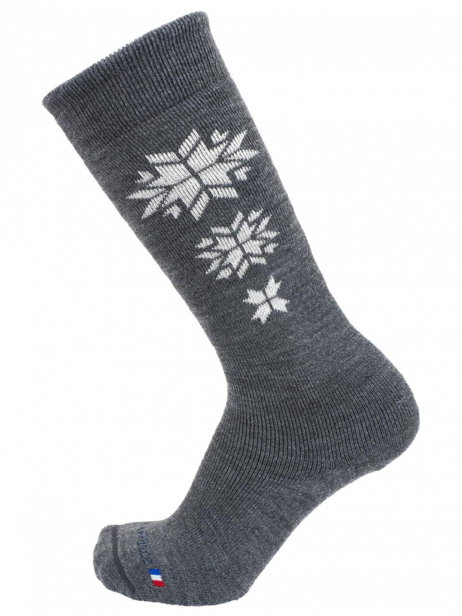 Chaussettes de ski mi bas étoile gris - Perrin
