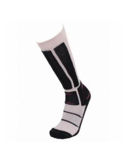 Chaussettes de ski en laine back side rose noir - Perrin