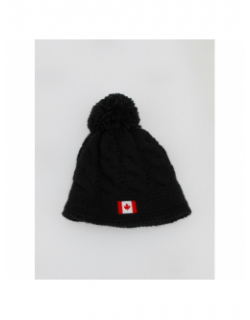 Bonnet à pompon drapeau canada noir enfant - Cairn