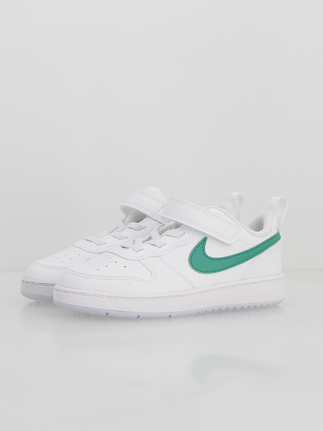 Baskets à scratch court borough td blanc vert enfant - Nike