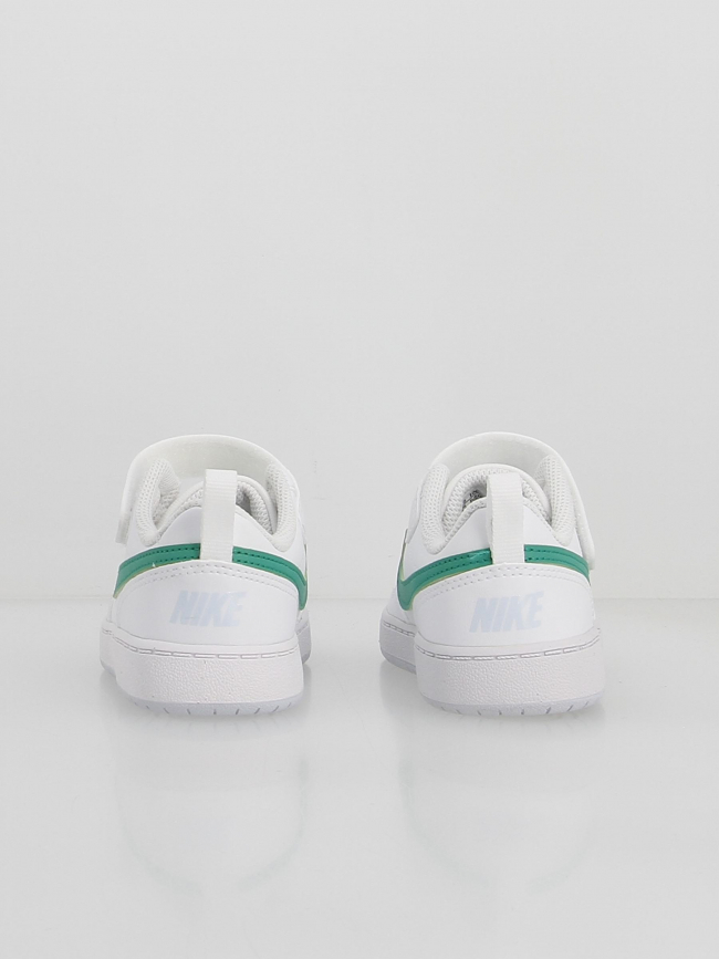 Baskets à scratch court borough td blanc vert enfant - Nike