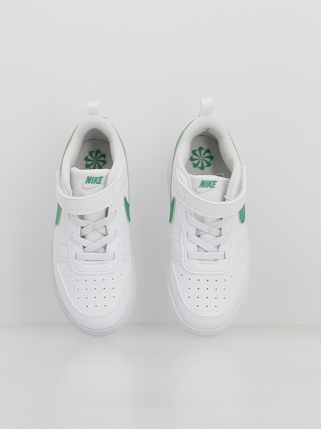Baskets à scratch court borough td blanc vert enfant - Nike