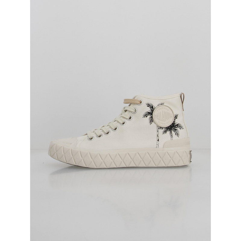 Baskets montantes en toile palla ace blanc crème femme - Palladium