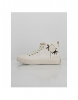 Baskets montantes en toile palla ace blanc crème femme - Palladium