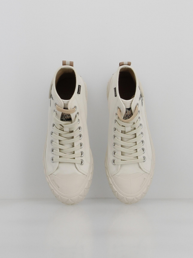 Baskets montantes en toile palla ace blanc crème femme - Palladium
