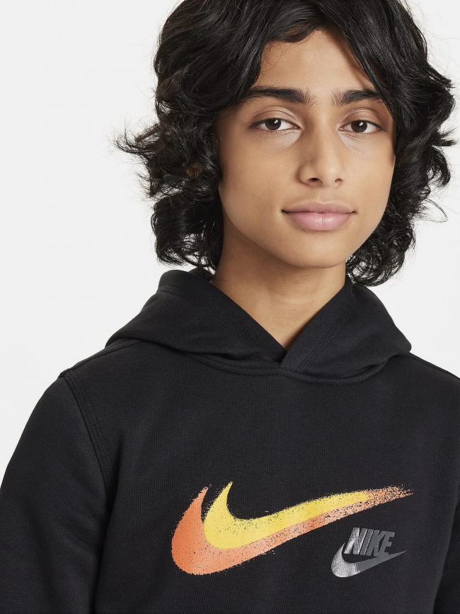 Sweat à capuche sportswear swoosh noir enfant - Nike