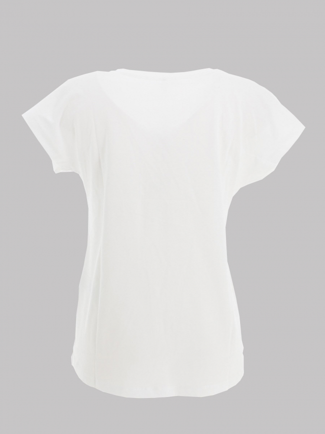 T-shirt col v coeur leopard nina blanc femme - Only