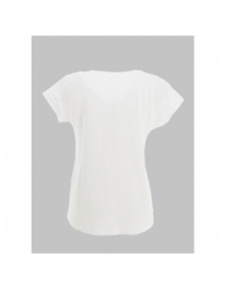 T-shirt col v coeur leopard nina blanc femme - Only