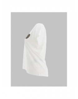 T-shirt col v coeur leopard nina blanc femme - Only