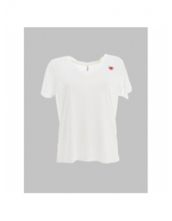 T-shirt col v belle love blanc femme - Only