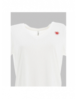 T-shirt col v belle love blanc femme - Only