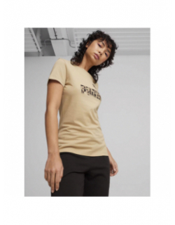 T-shirt essential animal beige femme - Puma