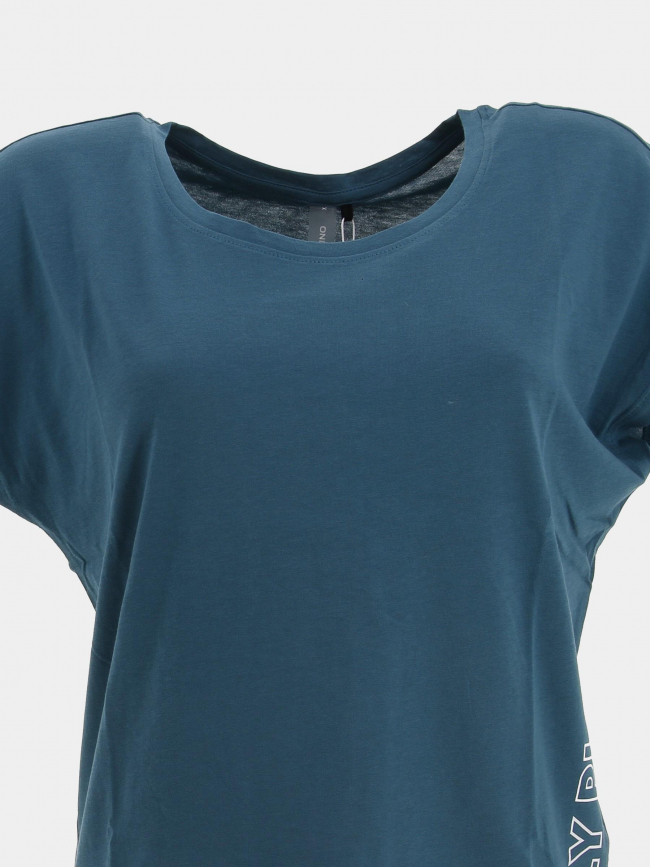 T-shirt dora life loose turquoise femme - Only
