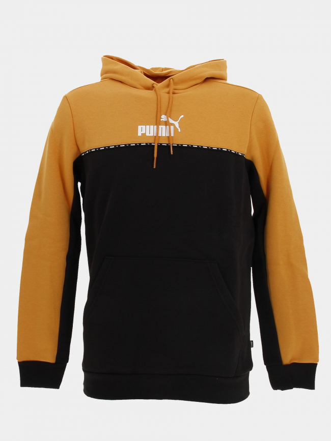 Sweat à capuche essential orange/noir homme - Puma