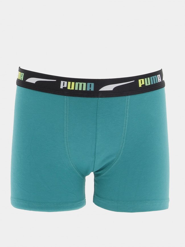 Pack 2 boxers printed turquoise/noir garçon - Puma