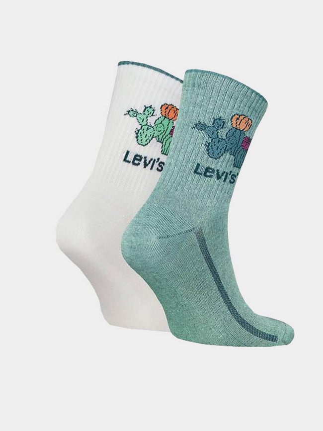 Pack 2 paires de chaussettes graphic cactus blanc/vert - Levi's