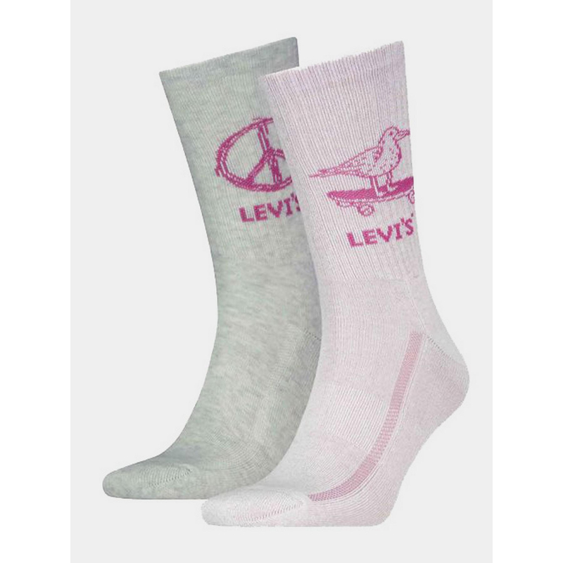 Pack 2 paires de chaussettes graphic rose/gris - Levi's