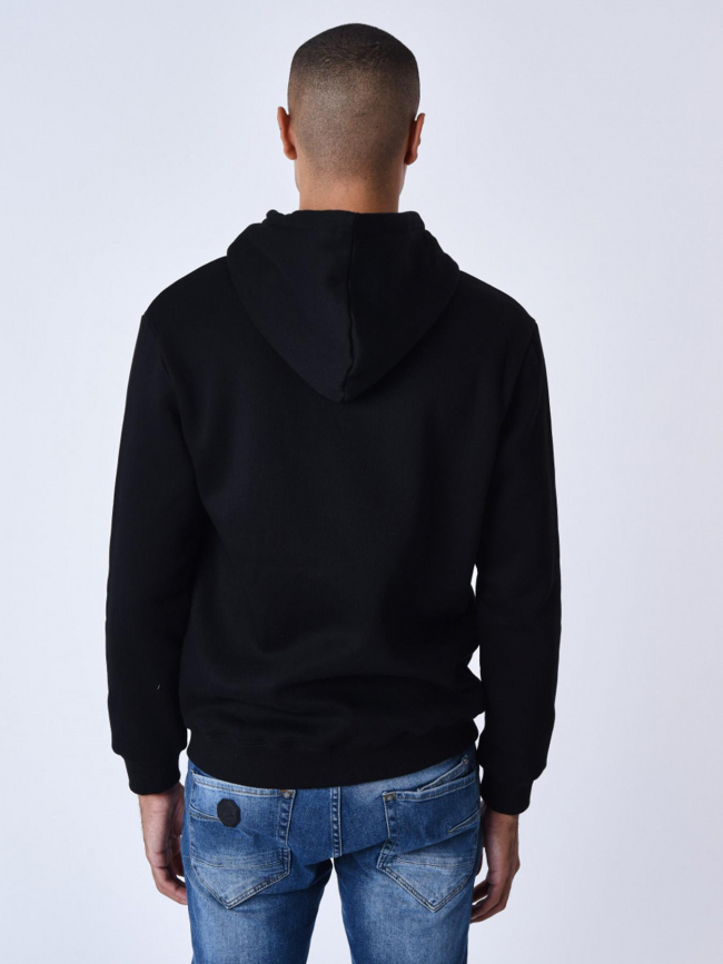 Sweat zippé à capuche logo brodé noir homme - Project X Paris