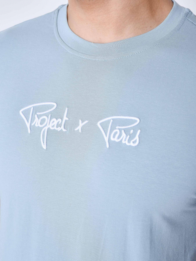 T-shirt logo brodé bleu vert homme - Project X Paris