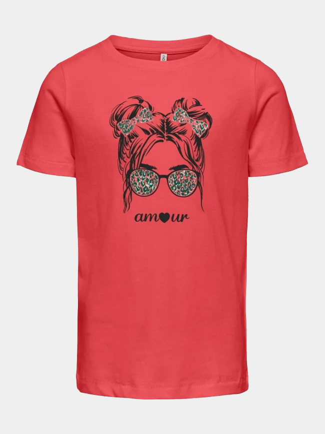 T-shirt kita sylvia corail fille - Only