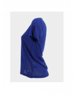 T-shirt pertel col v strass bleu femme - Sun Valley