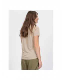 T-shirt pertel col v strass beige femme - Sun Valley