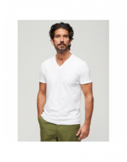 T-shirt vintage logo brodé blanc homme - Superdry