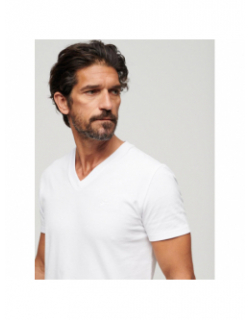 T-shirt vintage logo brodé blanc homme - Superdry