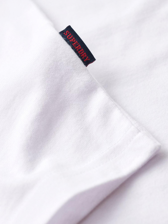 T-shirt vintage logo brodé blanc homme - Superdry