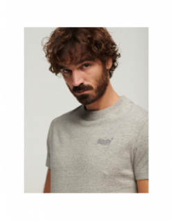 T-shirt essential logo brodé beige homme - Superdry