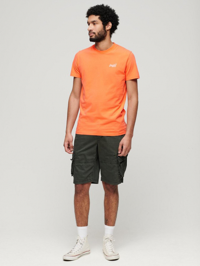 T-shirt essential logo brodé orange homme - Superdry