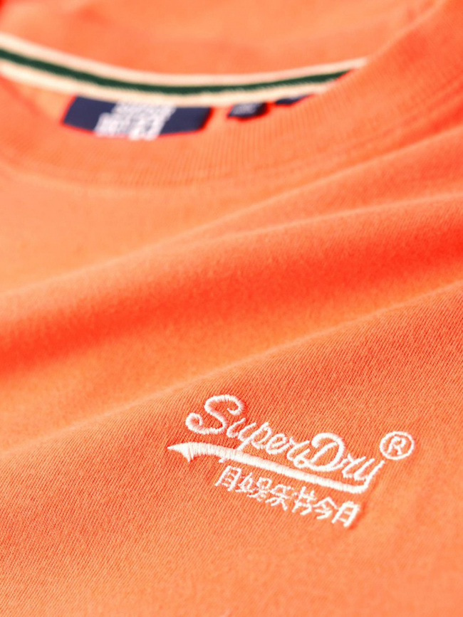 T-shirt essential logo brodé orange homme - Superdry