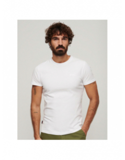 T-shirt essential logo brodé blanc homme - Superdry