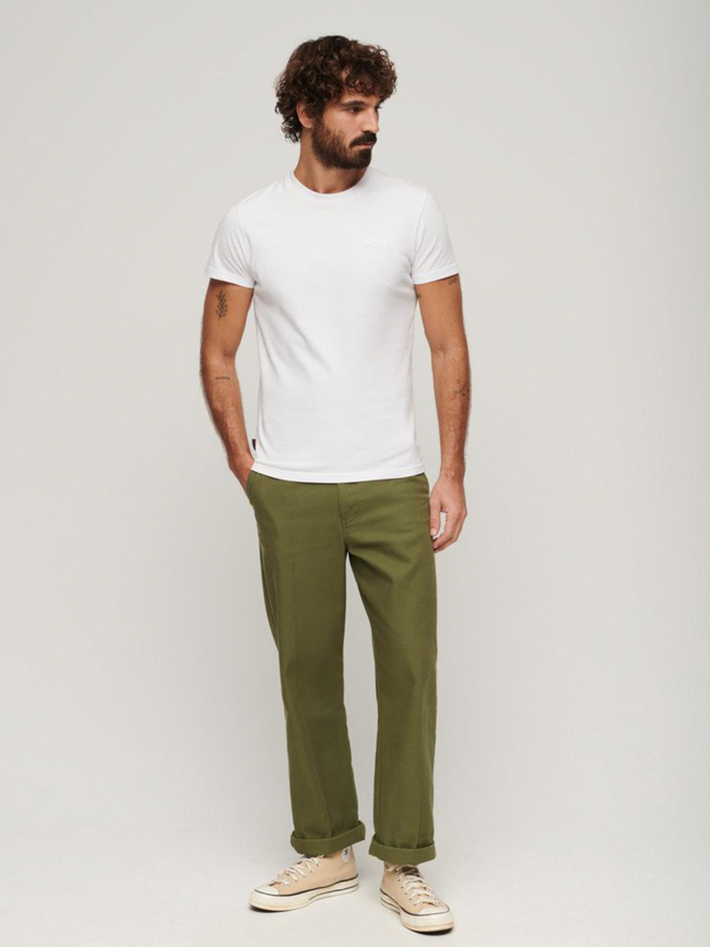 T-shirt essential logo brodé blanc homme - Superdry