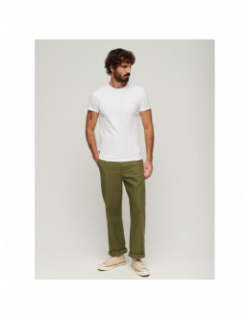 T-shirt essential logo brodé blanc homme - Superdry