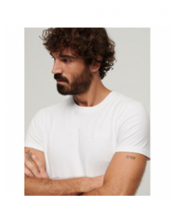 T-shirt essential logo brodé blanc homme - Superdry